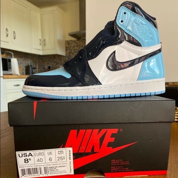 Jordan | Shoes | Air Jordan Unc Patent Blue Chill 7y 85w | Poshmark